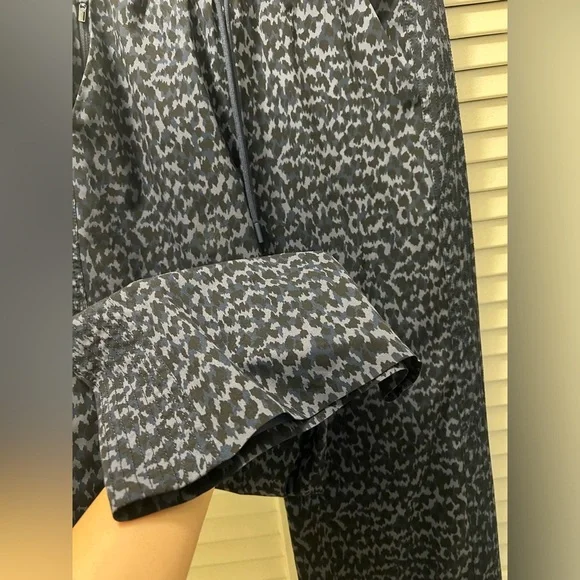 Athleta Avenue Printed Wide Leg Crop Pant, Allure Navy